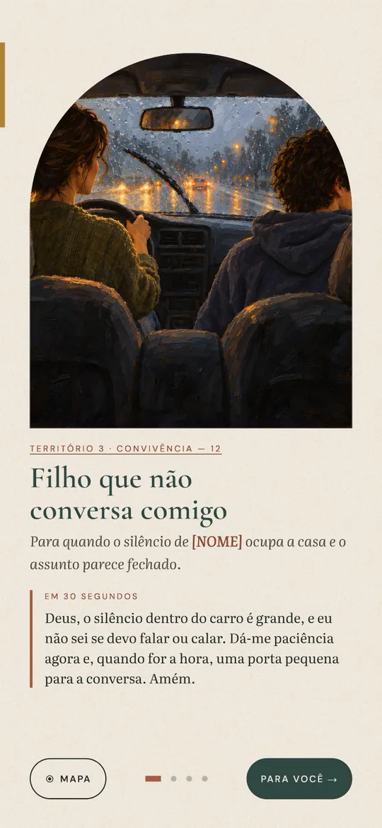 Abertura da situação 12, com ilustração e a oração de 30 segundos
